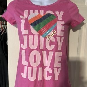 Juicy Couture Pam and Gela “LOVE” Sequin Short Sleeve T-shirt Youth Size 14 NWT